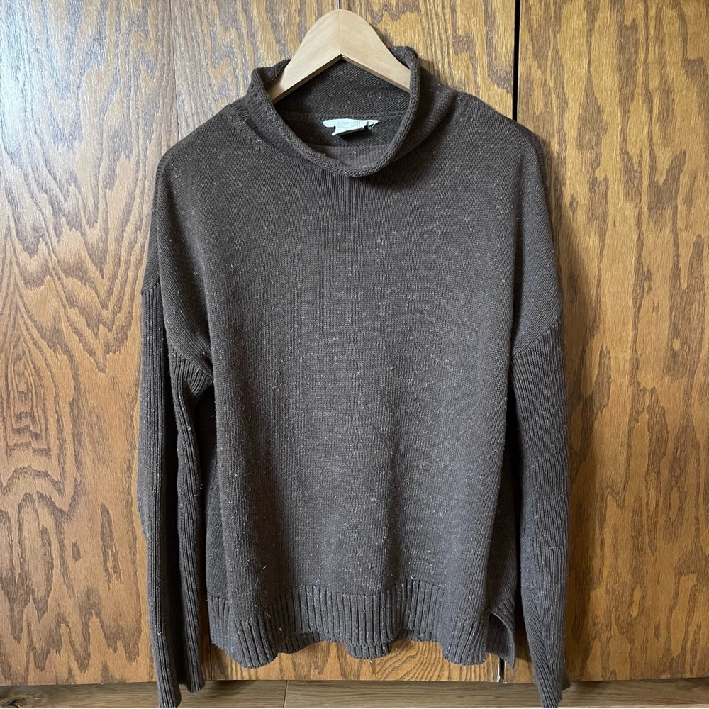 Coyuchi 100% Organic Cotton Arroyo Funnelneck Sweater | Relaxed | Minimalist - Picture 3 of 8